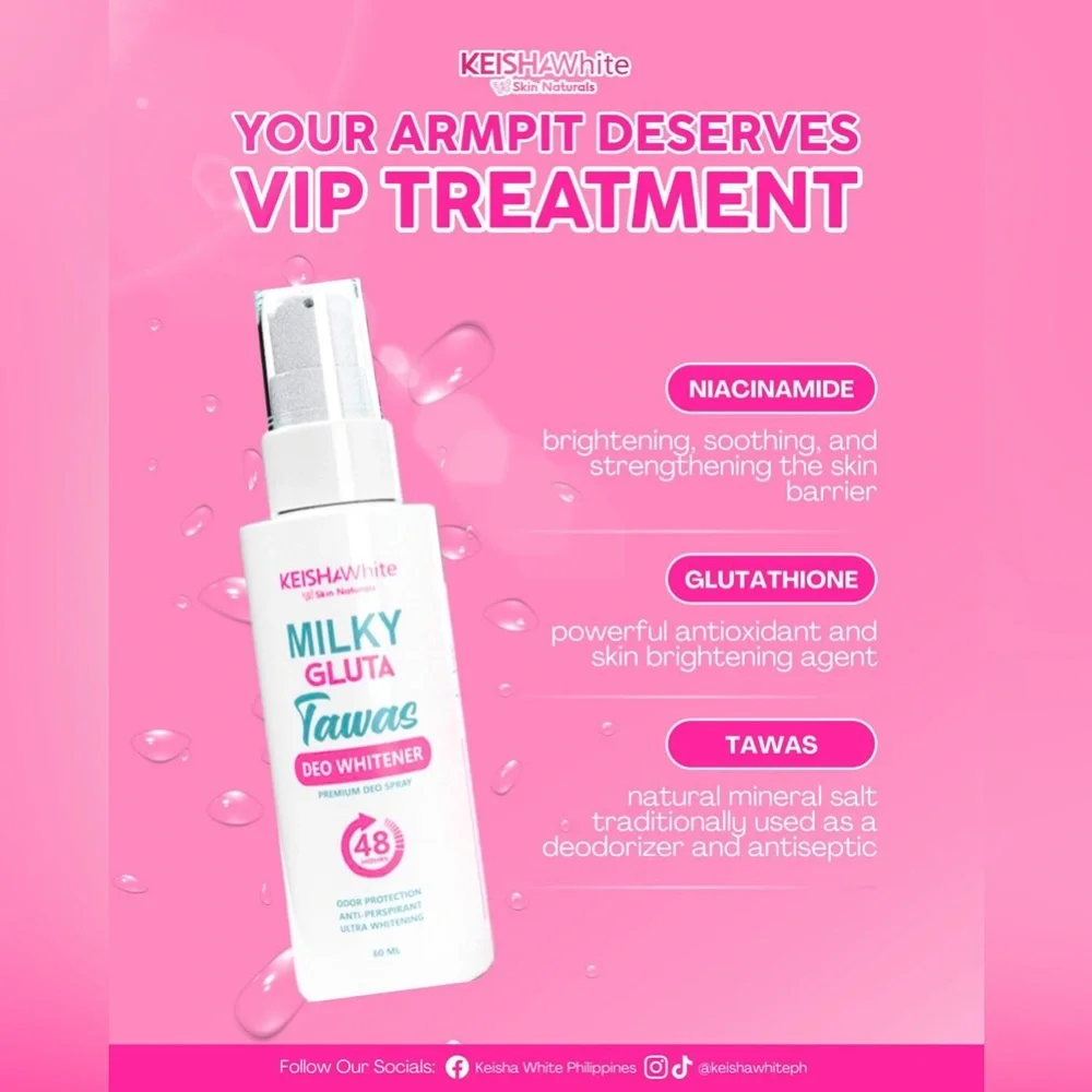 Keisha White Milky GlutaWhite Deo Spray - Pink/White - Picture 4 of 7